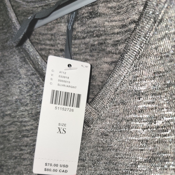 NWT ANTHROPOLOGIE Silver Black & Gray Shimmer Top Blouse Shirt Size XS - Picture 6 of 11